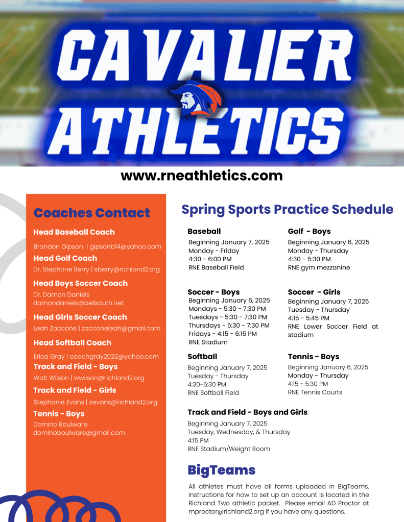 spring sports schedule